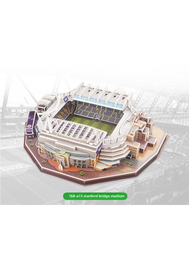 Jurong Puzzle Stereo 3D Model Soccer Field Assembled Small Toys Children Adult Thinking Enlightenment Puzzle-Color:Stamford Bridge Stadium - Image 1